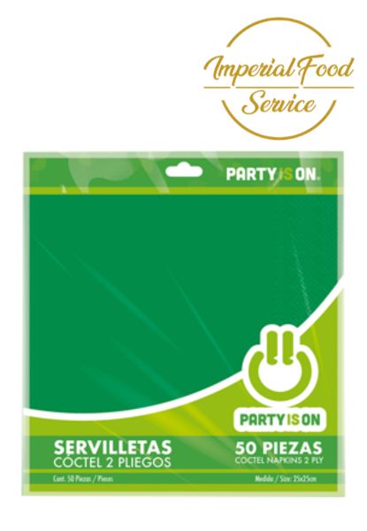 Servilleta Coctel Color Oscuro Limón  50 pzas