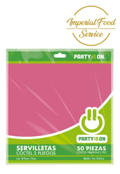 Servilleta Coctel Color Magenta 50 pzas