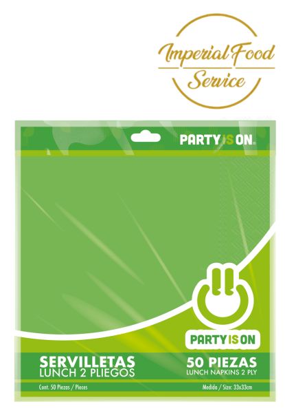 Servilleta Coctel Color Verde Limón  50 pzas