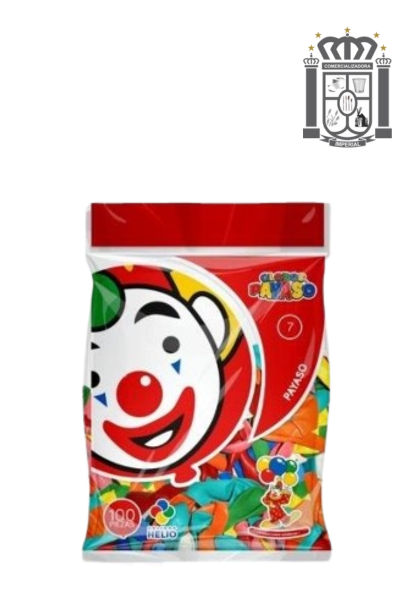 Globos de color surtido #7 Payaso pq/100 pzas