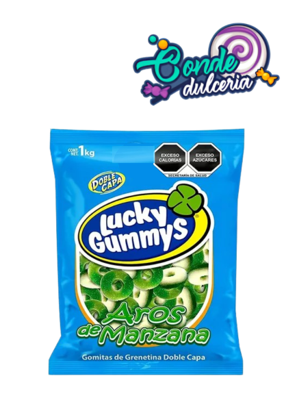 Gomita Aro Manzana Verde Lucky Gummys b/1 KG